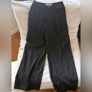 Urban Outfitters Black Striped Wide Leg Trousers